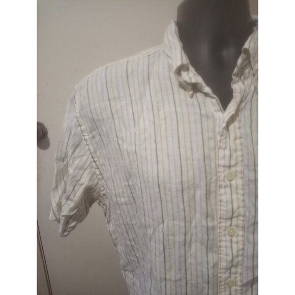 Brooks Brothers Shirt Mens Large L White The Original Polo Button-Up Irish Linen - Picture 4 of 11